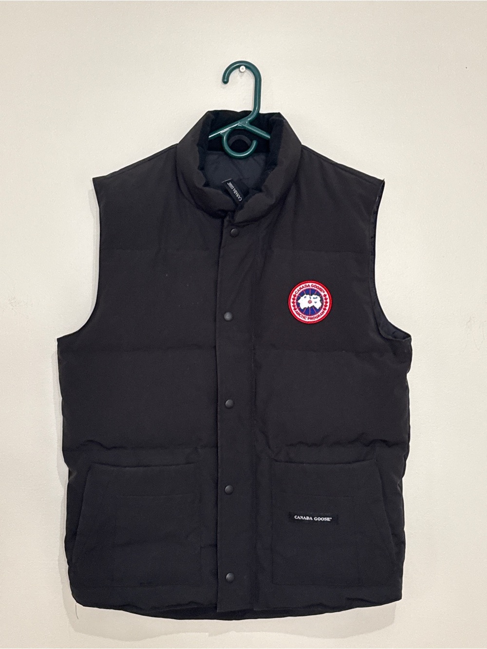Canada Goose Black Quilted Puffer Vest with Logo Patch